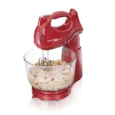 Hamilton Beach Power Deluxe Stand and Hand Mixer, 6 Speeds, 4 Quarts, Red, 64699