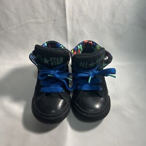 Converse All Star Chuck Taylor Black High Top Shoes Blue Green Toddler Size 6