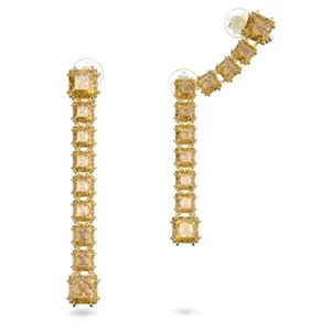 AUTHENTIC SWAROVSKI BRAND NEW Millenia Clip Earrings, Asymmetrical, Gold 5614921 - Picture 1 of 4