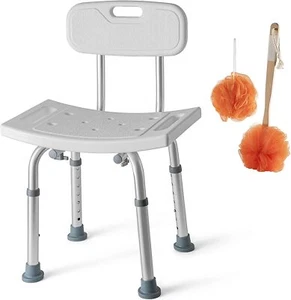 SHOWER CHAIR STOOL FOR ELDERLY NON SLIP BENCH BATH STOOL SEAT to 350 lbs - Picture 1 of 6