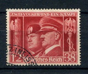 Reich tedesco seconda guerra mondiale : francobollo Hitler e Mussolini del 1941 - Patto dell'Asse - usato - Foto 1 di 1