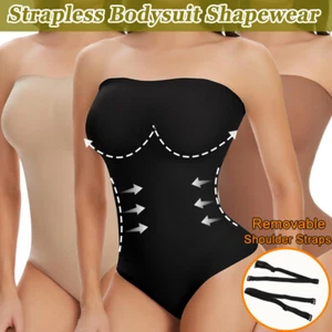 Strapless Shapewear for Women Compression Bodysuit Body Shaper Top Tummy Control - Picture 1 of 34