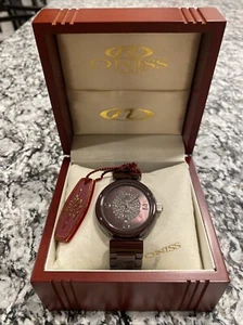 🔴🔴Oniss Paris Wine Ceramic Fuerte Collection MOP Dial Women’s Watch ON7703 LRG - Picture 1 of 11