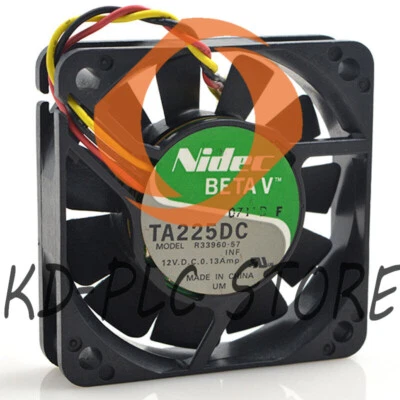 Nidec DC12V 0.13A 6CM 60*60*15mm R33960-57 3pin double ball bearing cooling fan - Image 1 of 2
