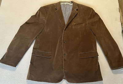 Abrigo Chaqueta Deportiva Pana Saddlebred Para Hombre 48 Marrón Algodón 3 Botones Foto 1 de 4