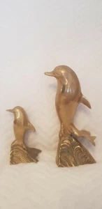 Very Large Vintage BRASS Dolphins - Picture 1 of 5