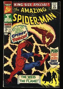 Amazing Spider-Man Annual #4 FN+ 6.5 Human Torch! Mysterio! Marvel 1967