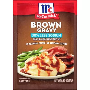 Mccormick 30 Less Sodium Brown Gravy Mix Pack Of 12 Easy To Prepare 0.87 Ounce - Picture 1 of 8