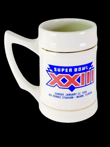 SAN FRANCISCO 49ers SUPERBOWL XXIII CHAMPIONS Stein CERAMIC 5 3/4" Mug NFL 1989 Cover