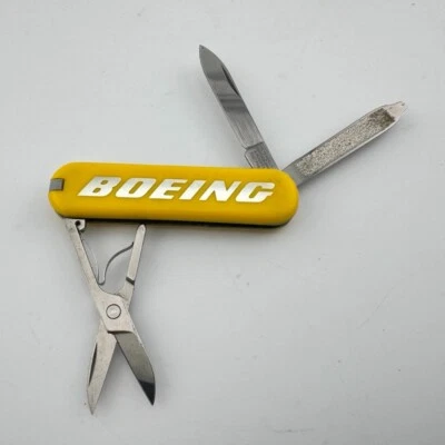 Victorinox Classic SD Yellow Swiss Army Knife 58mm w/ Boeing Logo - Image 1 of 3