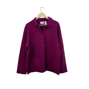 Alfred Dunner Large Wool Button Sweater Cardigan Jacket Long Sleeve Womens - Picture 1 of 11