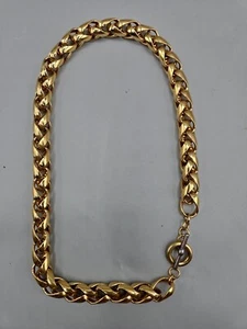 Vintage 1970s Gold Tone Chunky Turkish Rope Necklace 18" - Picture 1 of 3