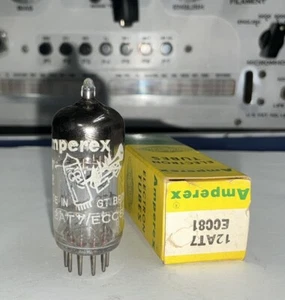 Tubo de vacío BB AMPEREX 12AT7 ECC81 único - Blackburn, Reino Unido - probado en muy buen estado - en caja - Imagen 1 de 2
