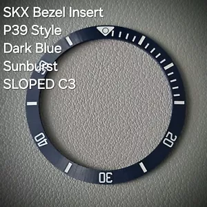 Inserto lunetta SKX007 ceramica C3 (stile P39) / inclinato / blu scuro scoppio solare - SEIKO - Foto 1 di 1