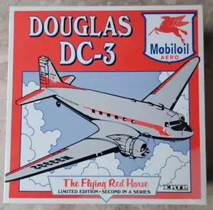 1994 Diecast LTD ERTL Mobiloil Aero Douglas DC-3 Flying Red Horse 2nd in Series - Picture 1 of 13