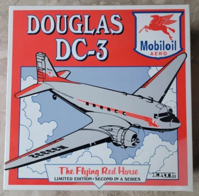 1994 Diecast LTD ERTL Mobiloil Aero Douglas DC-3 Flying Red Horse segundo en serie Foto 1 de 4
