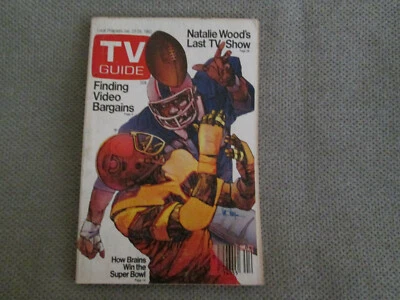 TV GUIDE 1982 January 23-29 Super Bowl Natalie Woods  vintage magazine - Image 1 of 4