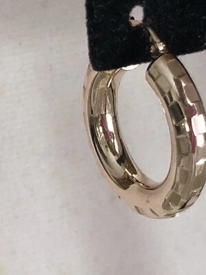 BRONZO ITALIA 1" ROUND DIAMOND CUT HOOP EARRINGS (M4731-52) - Image 1 of 4