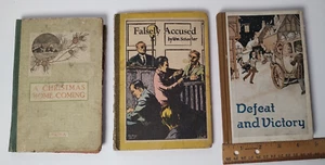 3 Vintage Antique 1920s BOOKS Christmas Home-Coming Falsely accused-Defeat & Vic - Picture 1 of 20