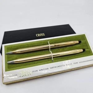 CROSS 4501 10kt Gold GF Ball-Point Pen .9mm Pencil Set IBM Means Service - Picture 1 of 6