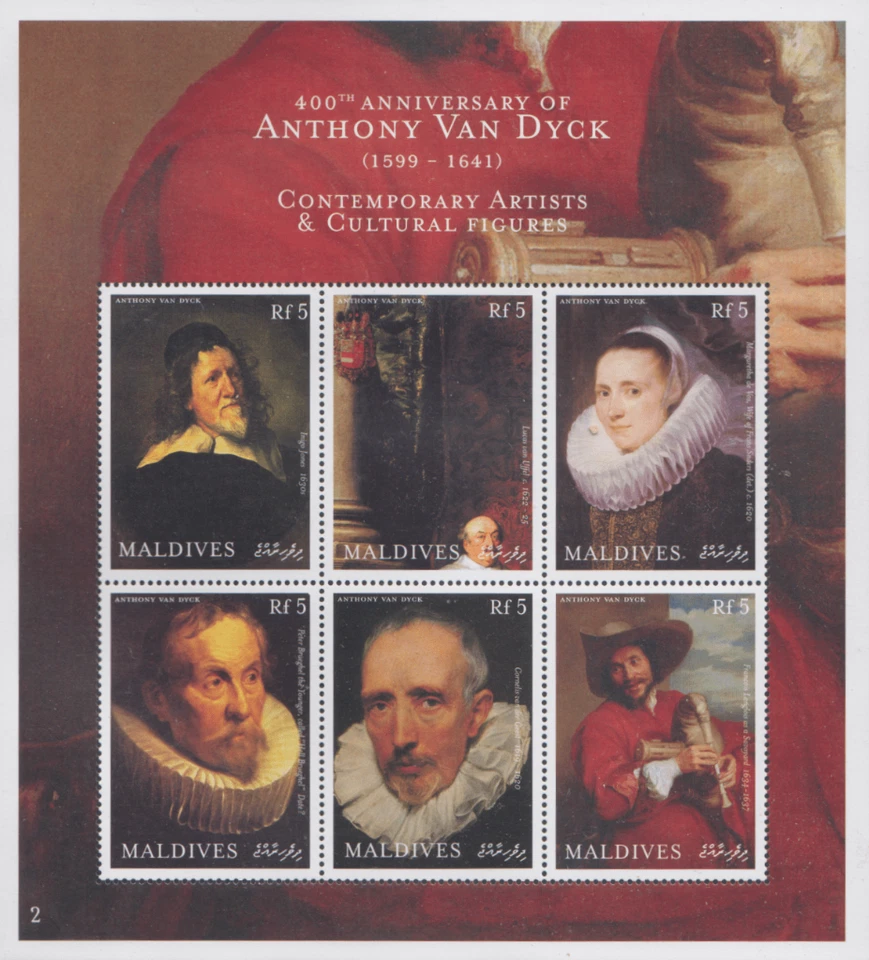 Maldives Art/Artists/Paintings/Van Dyck 400 Annv/Contemporary Artists S/S MNH - Image 1 of 1