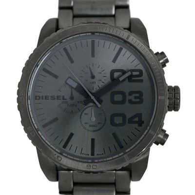 Diesel Reloj Hombre Doble Plumón DZ4215 Gris Acero Inoxidable Cuarzo 50mm Foto 1 de 4