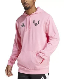 adidas Men's 2XL Messi Logo Drawstring Hoodie JD8213 Pink NWT - Picture 1 of 3