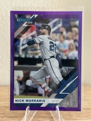 2019 Panini Donruss - Nick Markakis #177 Holo Purple - Image 1 of 2