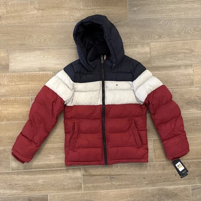 Tommy Hilfiger Men's Puffer Jacket Classic Hooded Winter Puffed Coat Size Small - Image 1 of 4