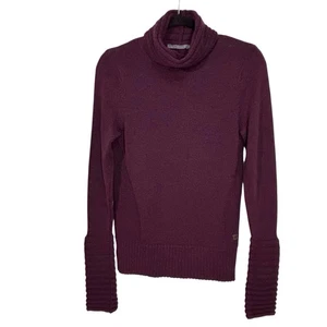Smartwool Merino Wool Turtleneck Sweater Hayden Spires Burgundy Womens Small - Picture 1 of 14
