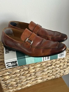 Mocassini Magnanni Lino Cuero Uomo Taglia 7,5M Punta Mandorla Cognac Marrone 15061 - Foto 1 di 9