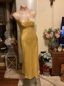 BEC + BRIDGES Slip Dress Yellow With Florals 100% Silk Size 8 - Picture 1 of 13