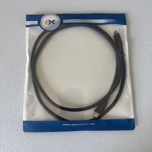 NEW Cable Matters USB4 USB-IF Certified 80Gbps 3.9ft 1.2m 8K 240W PD Black Cable - Picture 1 of 1