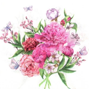 Papierservietten Pfingstrose Pfingstrosen und andere Blumen. Servietten Pfingstrosen Pfingstrosen - Bild 1 von 1