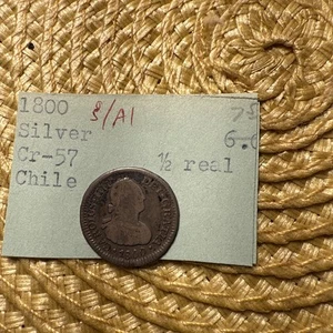 1800 Chile 1/2R Os AJ Scarce 75 K Mintage - Picture 1 of 8