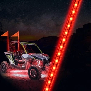Barra de luz de antena roja con luz de látigo LED de 3 pies para RZR Polaris todoterreno 4x4 ATV UTV - Imagen 1 de 11