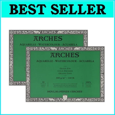 Papel de acuarela grado artista 9x12 - 140 lb prensa en frío, paquete de 2 de 40 hojas Foto 1 de 4