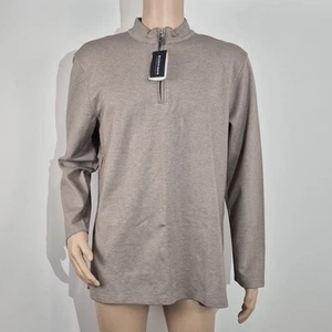 Mizzen+Main Men's Size XL ProFlex Quarter Zip Beige Pullover Long Sleeve (61) - Picture 1 of 10