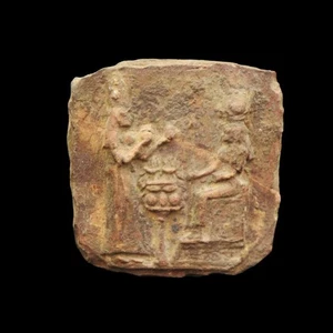 Antigua placa de pared de piedra antigua dioses egipcios y diosas fragmento de estela relieve - Imagen 1 de 4