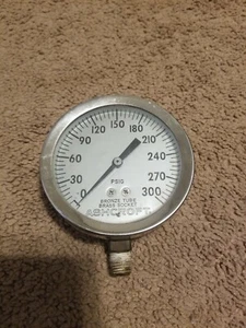 MANÓMETRO ASHCROFT 0-300PSI 4" ACERO INOXIDABLE 1/2" NPT TUBO BRONCE TOMA DE LATÓN - Imagen 1 de 4