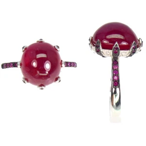 925 Sterling Silver Ring Oval Ruby 13x10mm Sapphire Gemstone Jewelry Size 9 - Picture 1 of 10