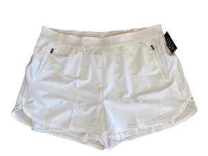 ID Ideology Womens PLUS 3X RapiDRY 3 In 1 Athletic Running Shorts White Pockets - Picture 1 of 6