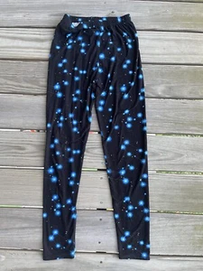 Galaxy Infinity Blue Space Star Leggings size Small Soft - Picture 1 of 2