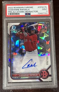 2022 Bowman Chrome Ceddanne Rafaela Atomic Refractor Auto /100 PSA 9 Red Sox Rc - Picture 1 of 6