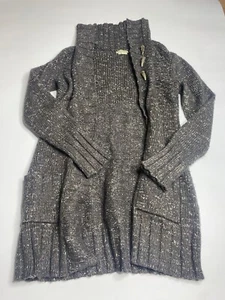 VTG Royal Robbins Long Gray Chunky Knit Cardigan Size Small Cozy Grunge Basic  - Picture 1 of 7
