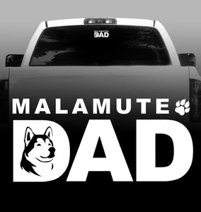 Malamute Dad - Silhouette Vinyl Sticker Decal - High Quality Auto, Car, Window - Picture 1 of 1