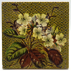 Antique Fireplace Tile Arts & Crafts Impasto Floral Sherwin & Cotton C1886 AE1