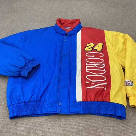 Vintage Nascar Jacket Mens 2XL XXL Chase Authentics Jeff Gordon DuPont Rainbow Cover