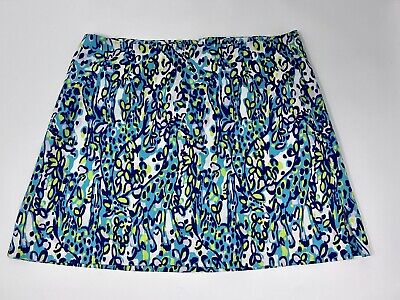 Lilly Pulitzer Size 0 Cotton Ella Skort Sea Blue Print Shorts Back Zip Skirt • 24.99€