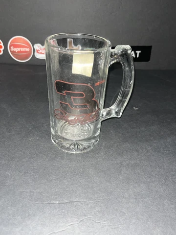 Vintage Nascar Racing Dale Earnhardt Glass Sports Mug Cover